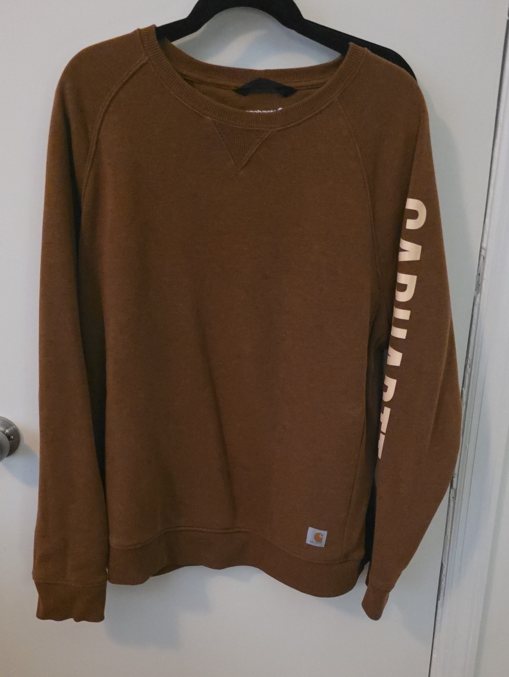 Carhartt Brown Crewneck Sweatshirt with Sleeve Logo